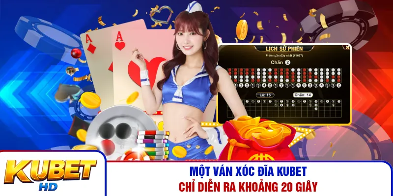 Một ván Xóc đĩa Kubet chỉ diễn ra khoảng 20 giây